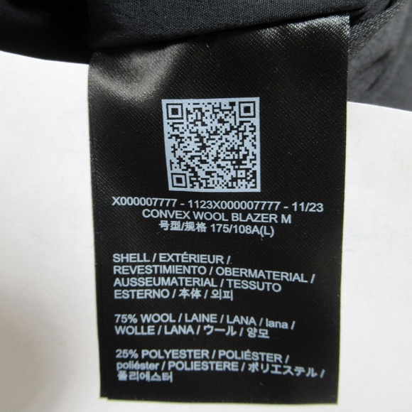 Arc'teryx Veilance Men's Convex Wool Blazer Black Heather Size L - Picture 8 of 12
